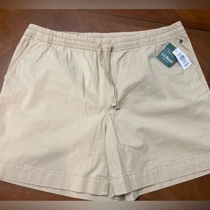 NWT LL Bean Favorite Fit Lakewashed Boulder Dock Shorts elastic waist w sz18